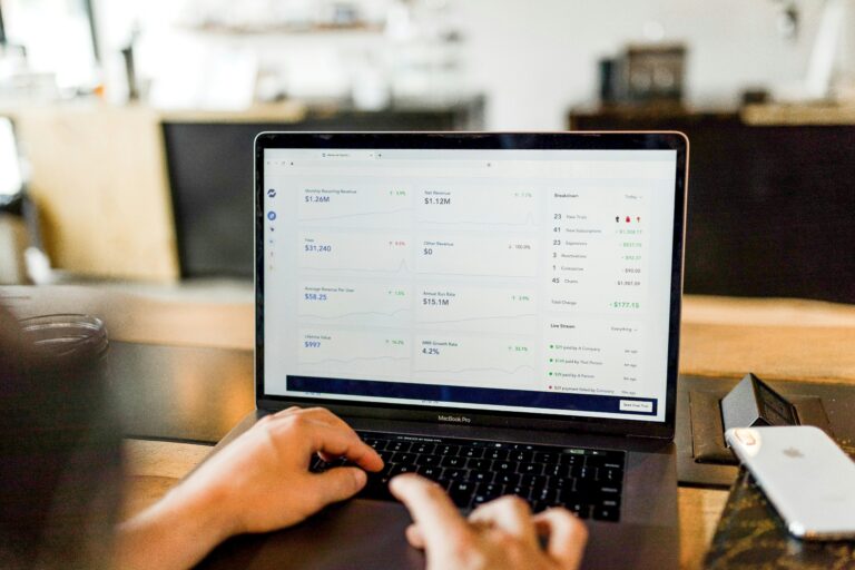 Working on real estate SEO and search rankings on a laptop