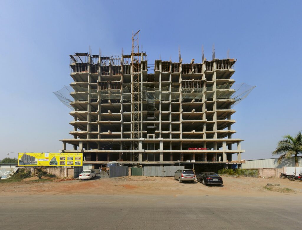 Construction site in India, illustrating projects advertised on Google and Meta