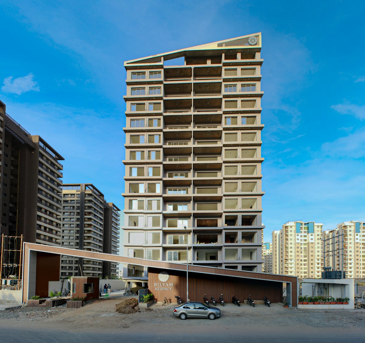 Residential apartment building, illustrating the Mohali and Tricity price belts that affect real estate cost per lead in India