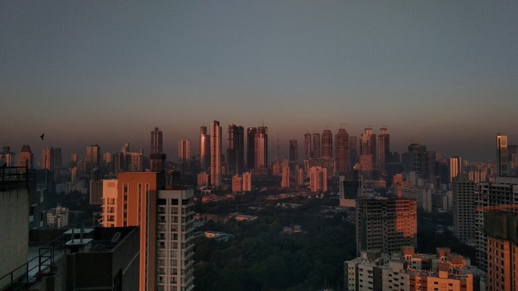 Indian city skyline at dusk, illustrating real estate lead generation across India