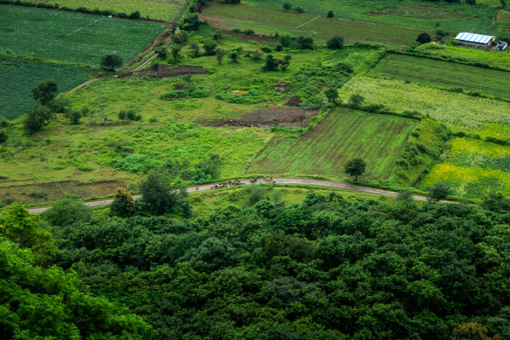 Aerial view of a village of the kind mapped by drone survey