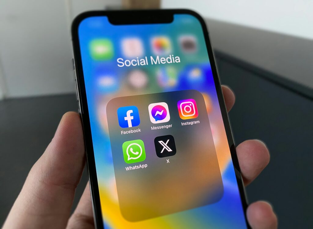 Real estate business page on social media viewed on a smartphone