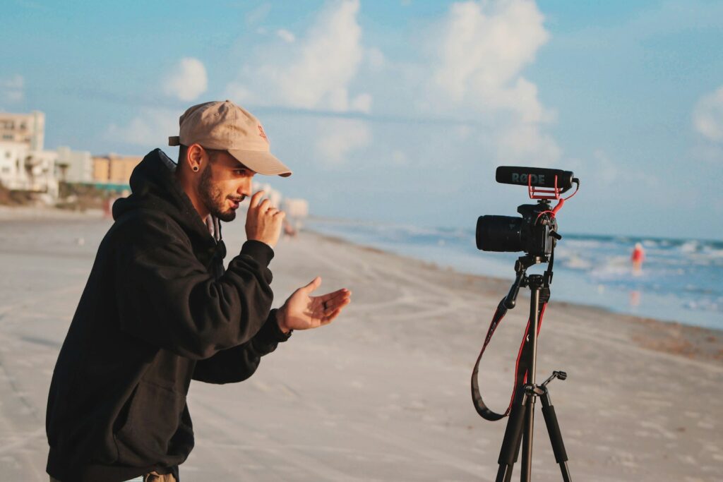 Videographer shooting reels included in real estate social media marketing packages